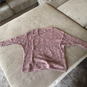 Free People Mauve Soft Spun V-Neck Sweater